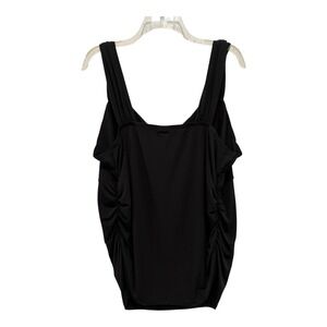 Torrid Tank Top Womens 3‎ Black Scoop Neck Ruched Sides Stretchy Knit
